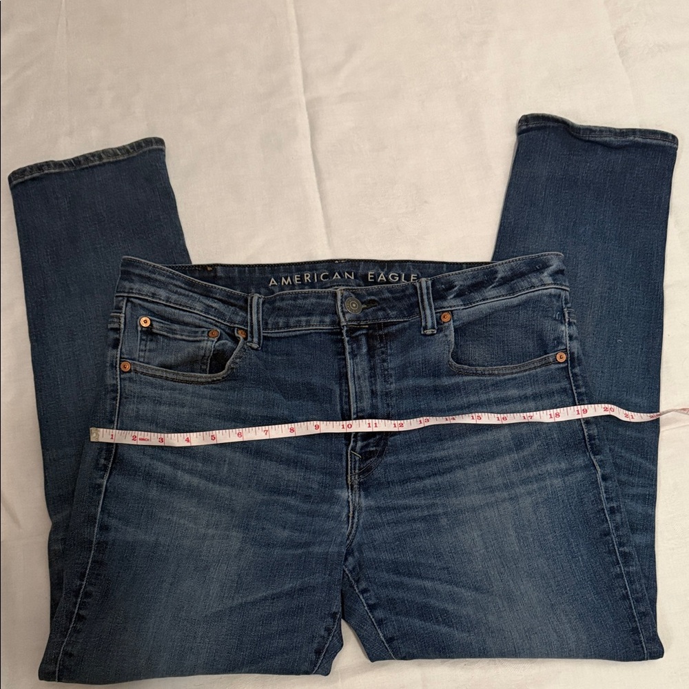 American Eagle Outfitters Women's Dark Blue Straight Leg Jeans